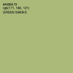 #ABBA79 - Green Smoke Color Image